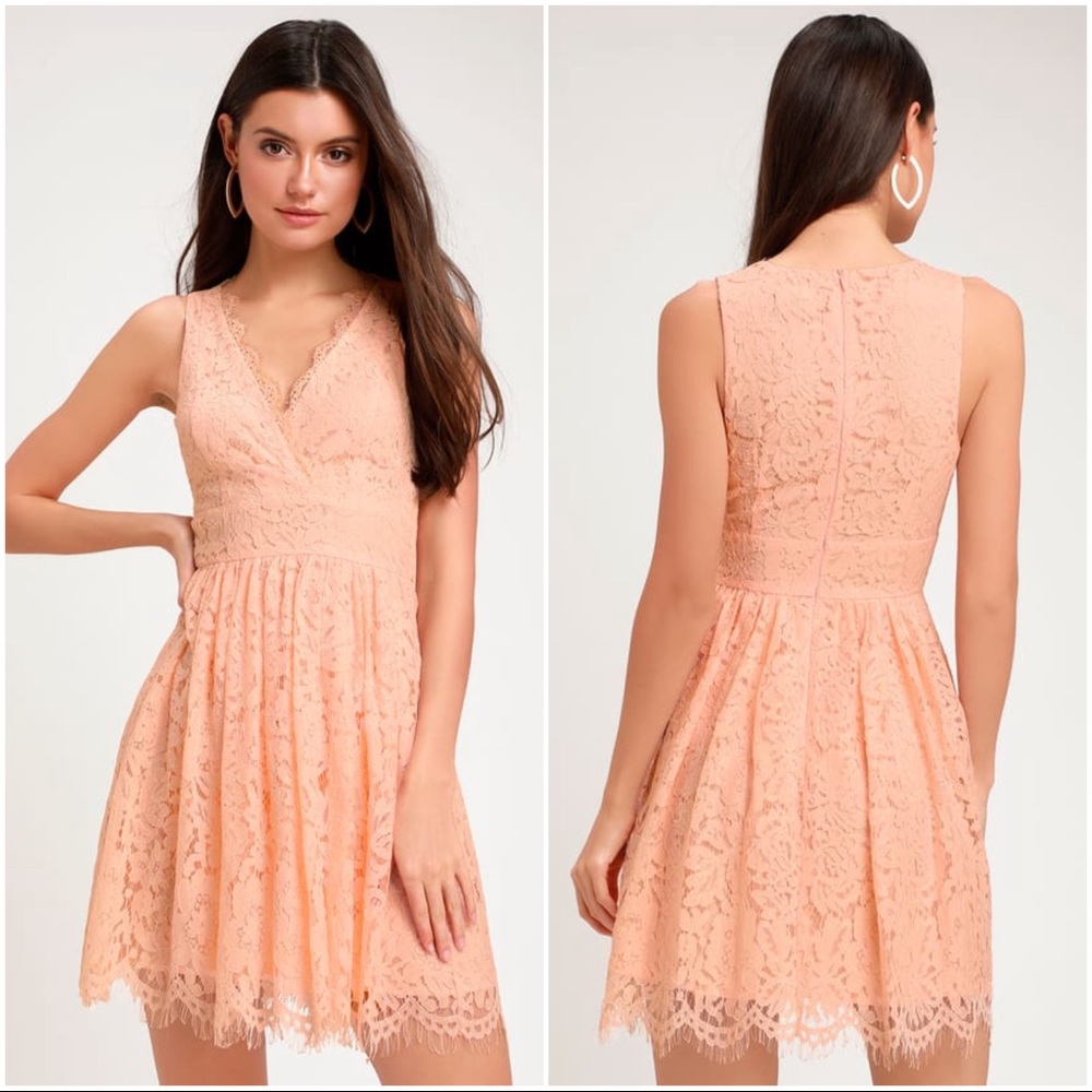 Lulus In This Moment Sleeveless Lace Skater Dress